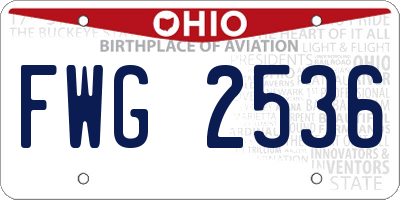 OH license plate FWG2536