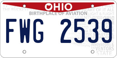 OH license plate FWG2539