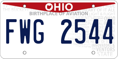 OH license plate FWG2544