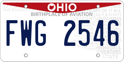 OH license plate FWG2546