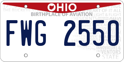 OH license plate FWG2550