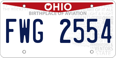 OH license plate FWG2554