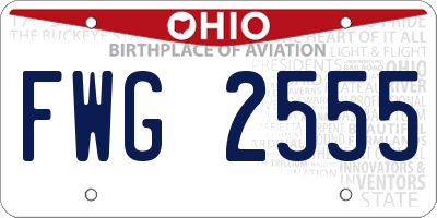OH license plate FWG2555