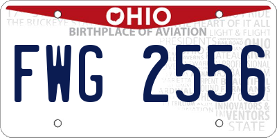 OH license plate FWG2556