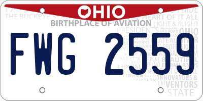 OH license plate FWG2559