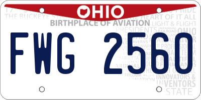 OH license plate FWG2560