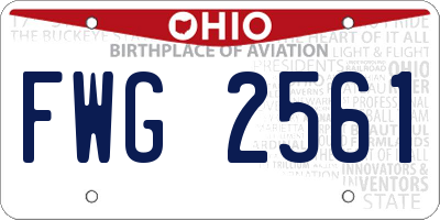 OH license plate FWG2561
