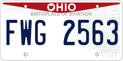 OH license plate FWG2563