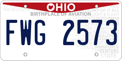 OH license plate FWG2573