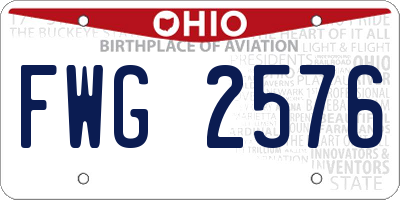 OH license plate FWG2576