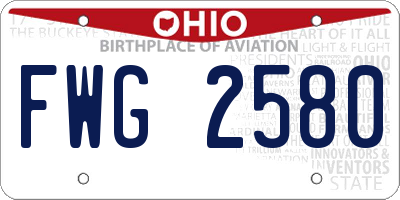 OH license plate FWG2580