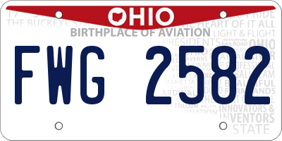 OH license plate FWG2582
