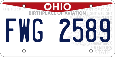 OH license plate FWG2589