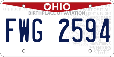 OH license plate FWG2594