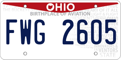 OH license plate FWG2605