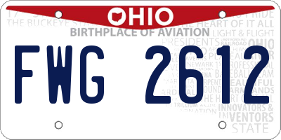 OH license plate FWG2612