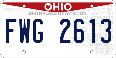 OH license plate FWG2613