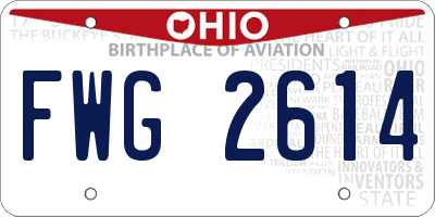 OH license plate FWG2614