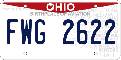 OH license plate FWG2622