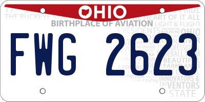 OH license plate FWG2623