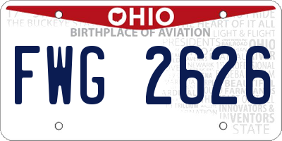 OH license plate FWG2626