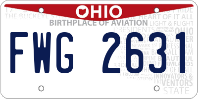 OH license plate FWG2631