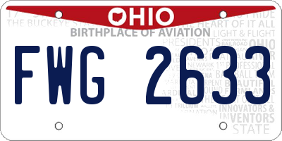 OH license plate FWG2633