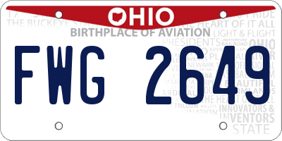 OH license plate FWG2649