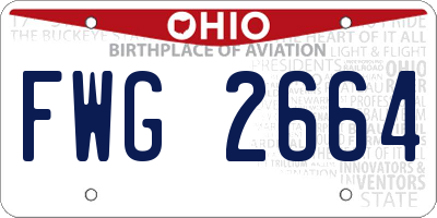 OH license plate FWG2664