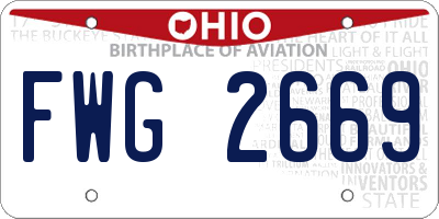 OH license plate FWG2669