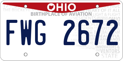OH license plate FWG2672