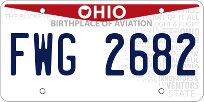 OH license plate FWG2682
