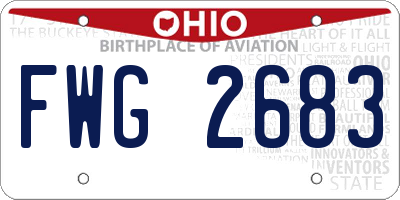 OH license plate FWG2683