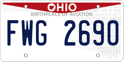 OH license plate FWG2690