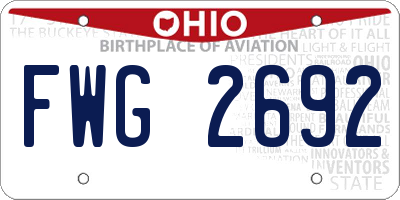 OH license plate FWG2692