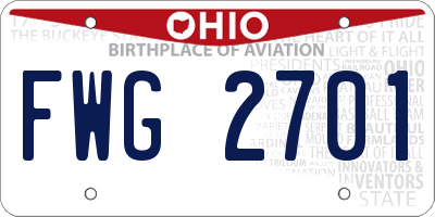 OH license plate FWG2701