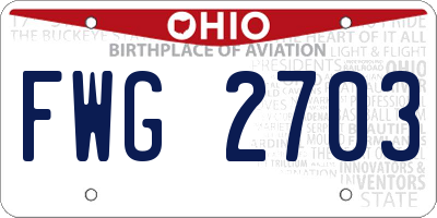 OH license plate FWG2703