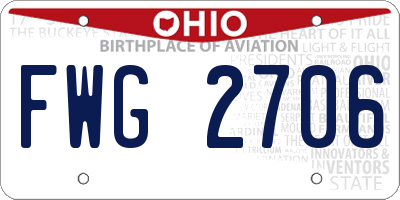 OH license plate FWG2706