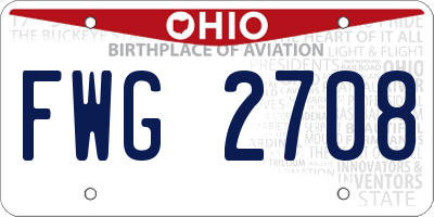 OH license plate FWG2708