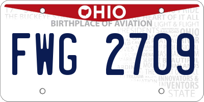 OH license plate FWG2709