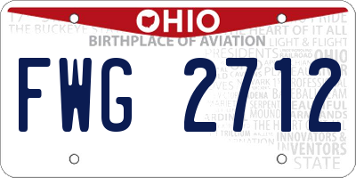 OH license plate FWG2712