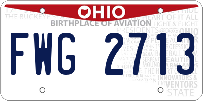 OH license plate FWG2713