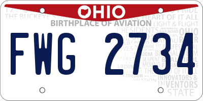 OH license plate FWG2734