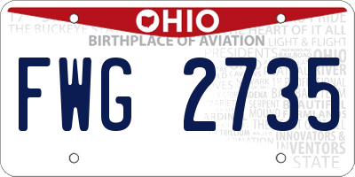 OH license plate FWG2735