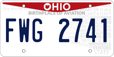 OH license plate FWG2741