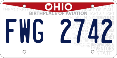 OH license plate FWG2742