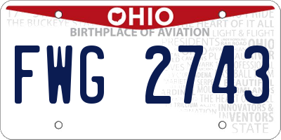 OH license plate FWG2743