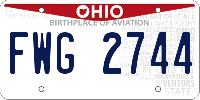 OH license plate FWG2744