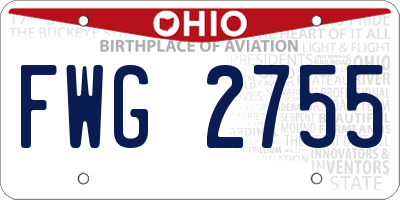 OH license plate FWG2755