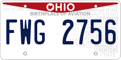 OH license plate FWG2756